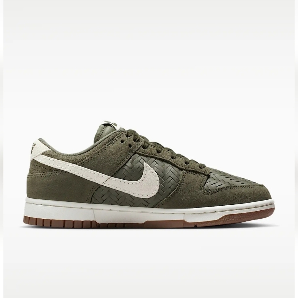 Swarovski Bling Nike Dunk Low Premium Sneakers with Ivory Crystals Women's - Picture 2 of 5